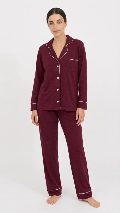Relaxed Long Set in Red Plum