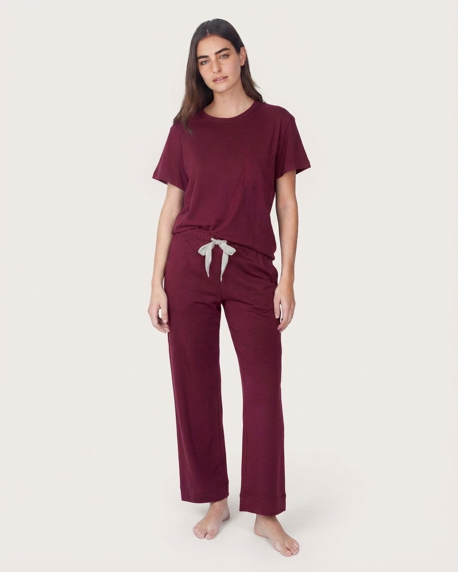 Pima Short/Long Aida Lounge Set in Red Plum