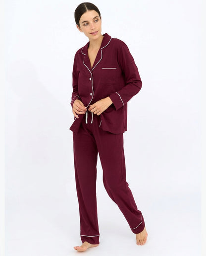 Relaxed Long Set in Red Plum