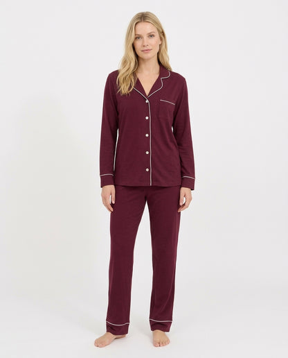 Relaxed Long Set in Red Plum